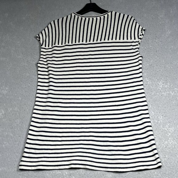 Apiece Apart Top Womens Size XS White Blue Striped Pocket Tunic 100% Cotton - Picture 8 of 13